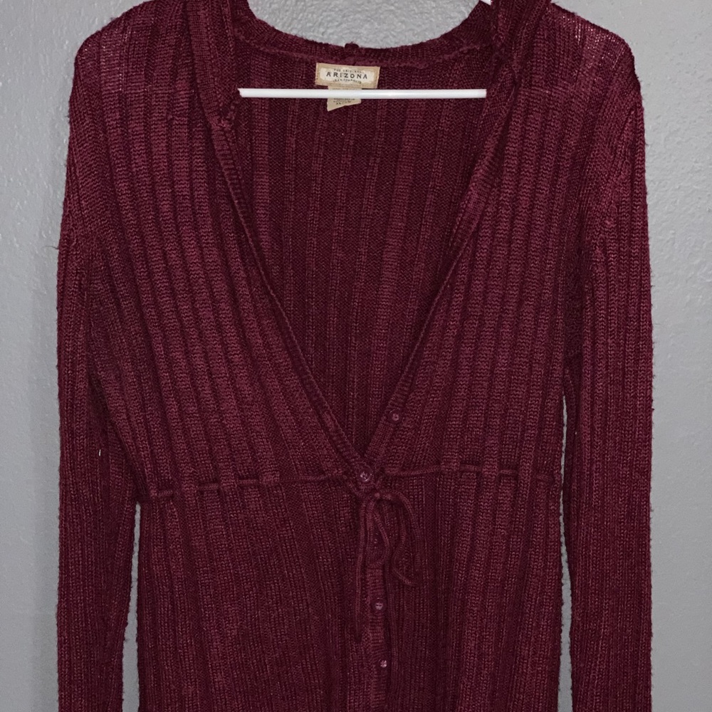 Arizona Jean company cardigan with hood.